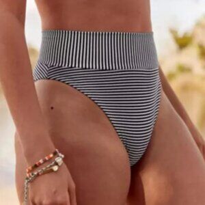 Aerie High Cut Cheeky Stiped Bottom - L
